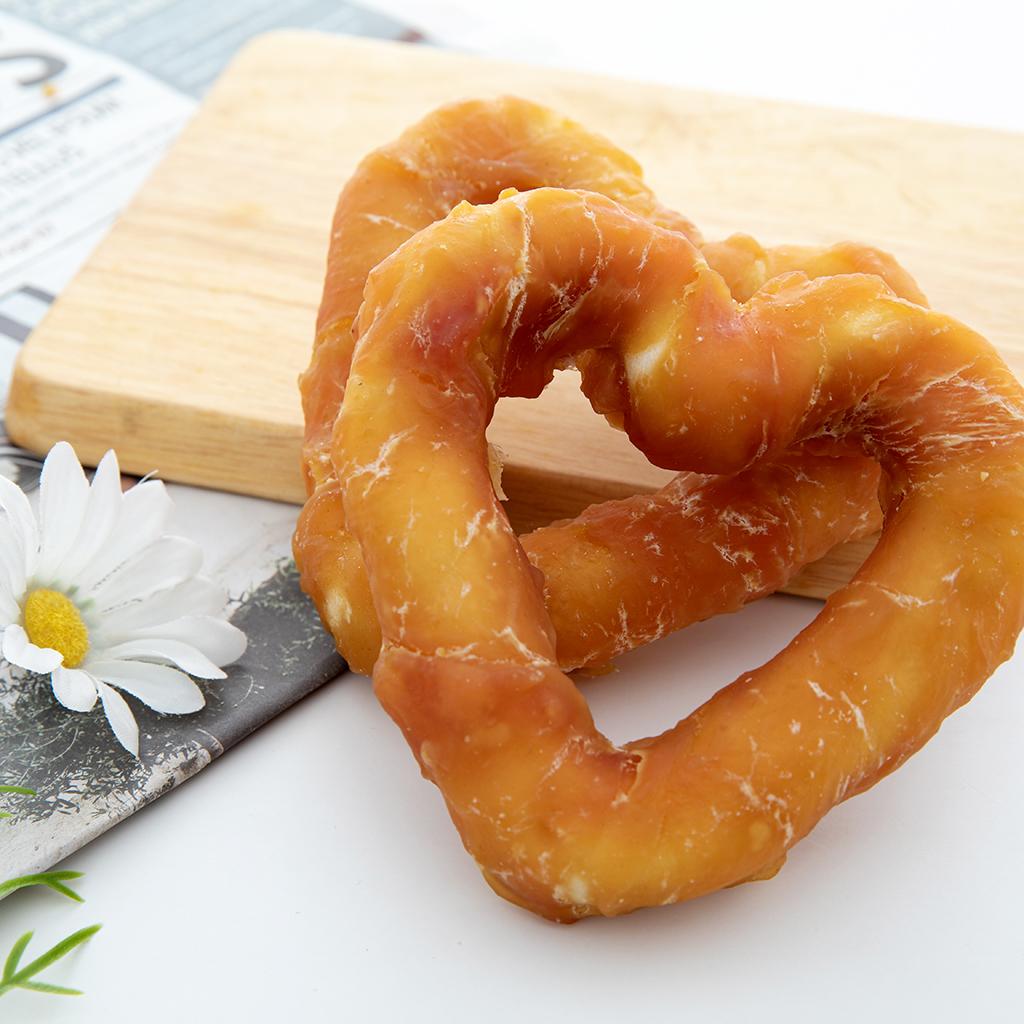 Heart Rawhide Donuts With Chicken